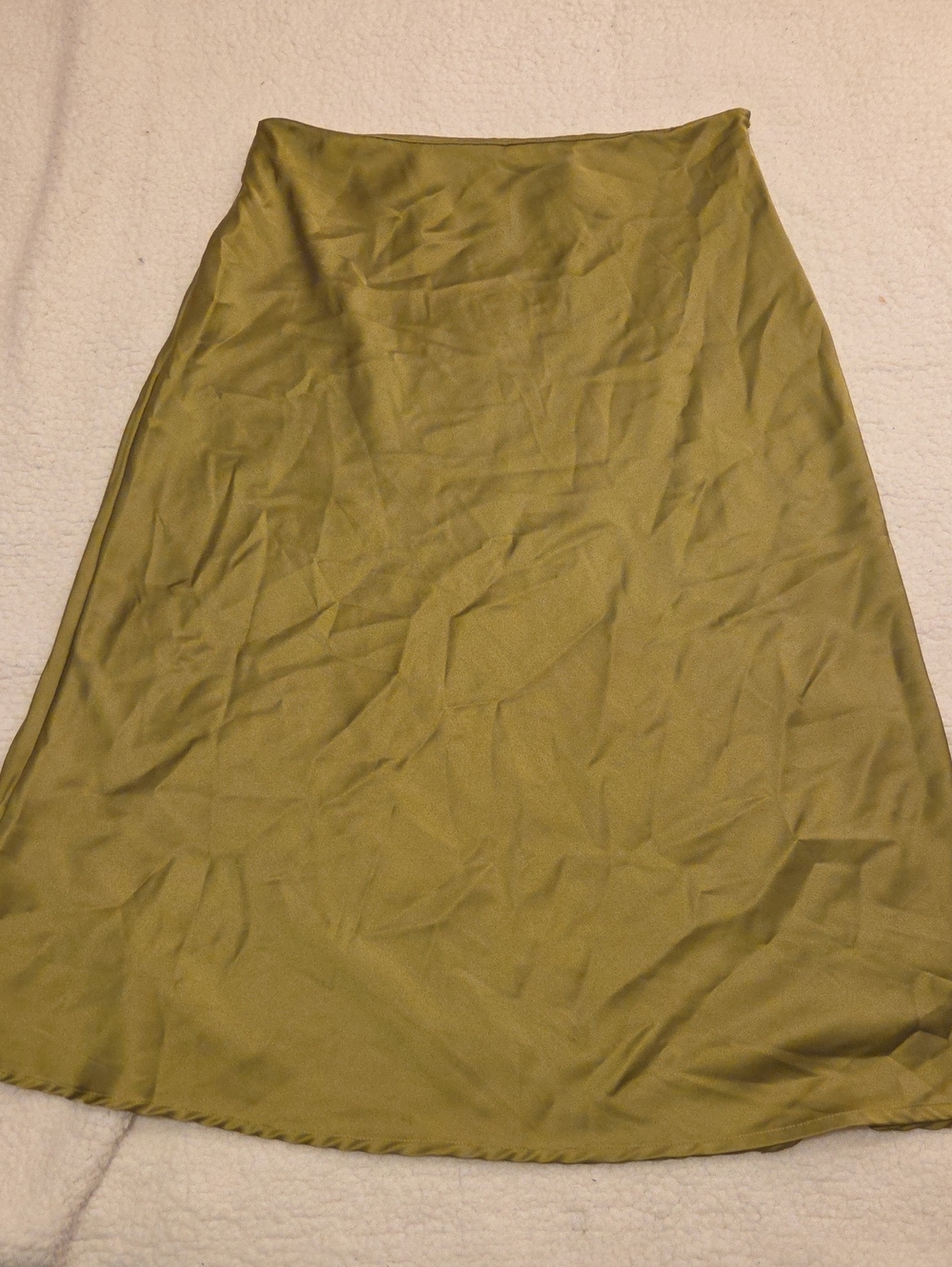 SHEIN Olive Green A-Line Midi Skirt